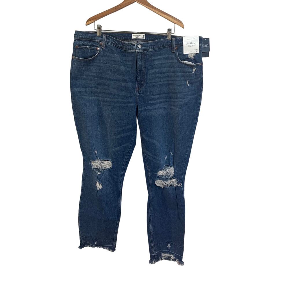 Abercrombie & Fitch The Skinny High Rise Distressed Size 22 L Long Length